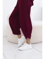 Bavlněný komplet halenka + kalhoty burgundsko