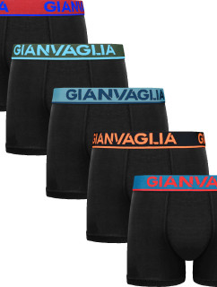 5PACK pánské boxerky Gianvaglia černé