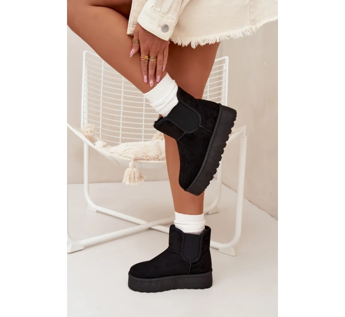 Dámské sněhule s elastickou vsadkou Kiora – černé