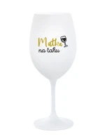 MATKA NA TAHU - bílá sklenice na víno 350 ml