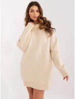 Světle béžové svetříkové oversize šaty Rue Paris (0568) Světle béžové svetříkové oversize šaty Rue Paris (0568)