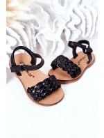 Dětské Pletené Sandály Černé model 21555318 - Boto Dětské Pletené Sandály Černé model 21555318 - Boto