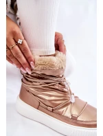 Dámské zateplené sněhule Big Star model 21601636 Béžove - Big Star Shoes Dámské zateplené sněhule Big Star model 21601636 Béžove - Big Star Shoes