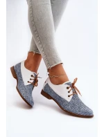 Dámské Kožené Polobotky Na Ploché Podrážce Maciejka 06461-17 Modré