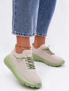 Materiálové Dámské Sportovní Boty Béžové Helinae