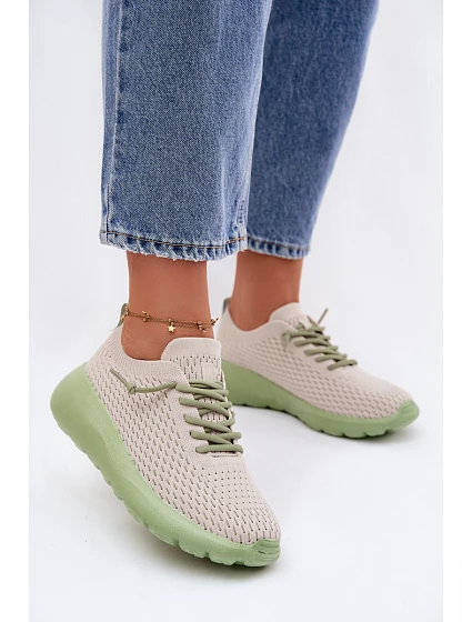 Materiálové Dámské Sportovní Boty Béžové Helinae Materiálové Dámské Sportovní Boty Béžové Helinae