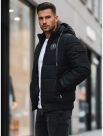Pánská prošívaná bunda černá FashionStreet TX4638z Pánská prošívaná bunda černá FashionStreet TX4638z
