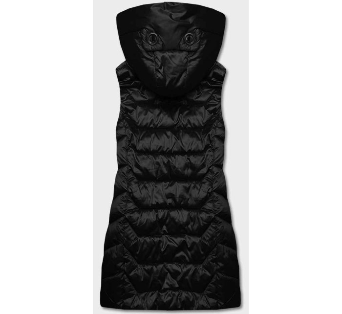 Černá dámská vesta s kapucí (B8107-1)