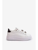 Dámské boty na platformě s ozdobami bílé model 21659166 - Boto Dámské boty na platformě s ozdobami bílé model 21659166 - Boto