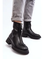 Dámské ploché kozačky se zipem černá Elkasa Dámské ploché kozačky se zipem černá Elkasa