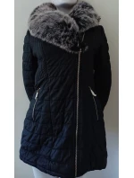 Dámská zimní bunda s kožíškem LD-5520 černá - Goodlooking