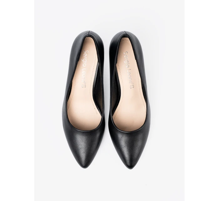 Stylové černé dámské  lodičky na jehlovém podpatku