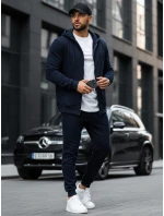 Pánská mikina na zip tmavě modrá BX2195 Pánská mikina na zip tmavě modrá BX2195