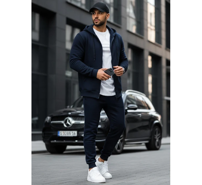 Pánská mikina na zip tmavě modrá BX2195 Pánská mikina na zip tmavě modrá BX2195