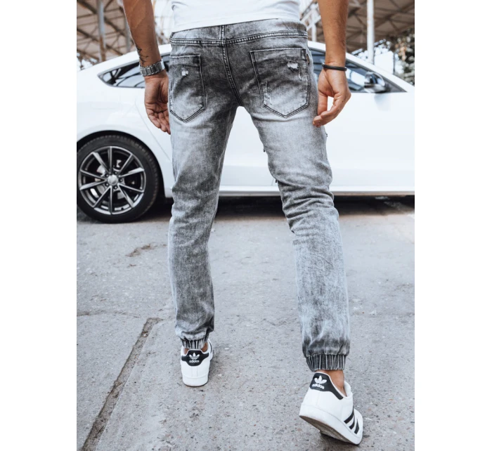 Pánské džínové kalhoty jogger šedé FashionStreet UX4039
