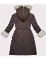 Prošívaná zimní bunda v barvě s kožešinovou podšívkou l 21248860 - WAY MODE
