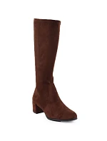 Dámské hnědé semišové kozačky Sergio model 22358992 - LEONE Dámské hnědé semišové kozačky Sergio model 22358992 - LEONE