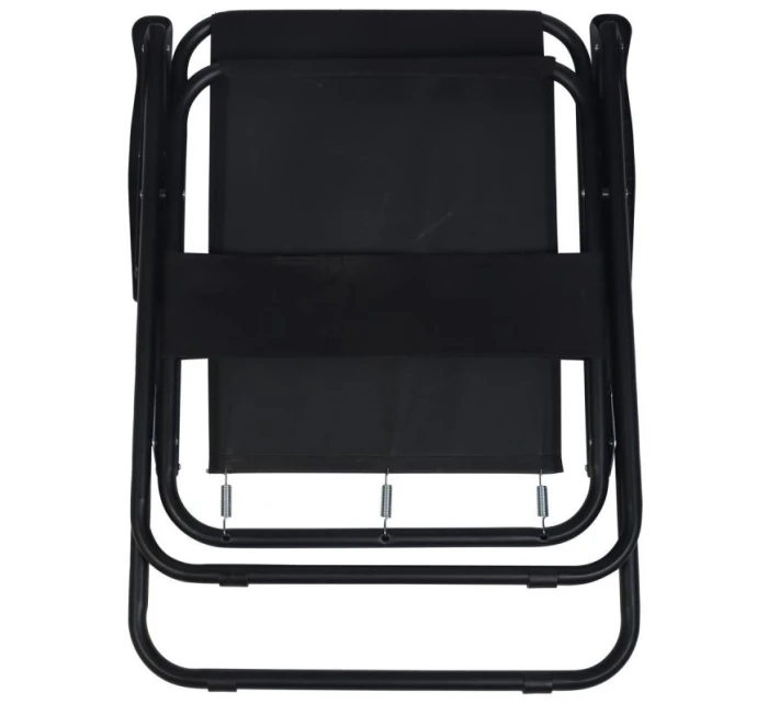 TURISTICKÉ KŘESLO S PODPRSENKAMI 52x44x75 cm SKLÁDACÍ KŘESLO ČERNÉ