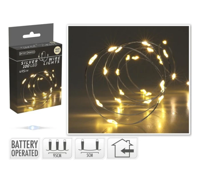 LAMPKI NA GIRLANDA 100 LED CIEPŁY BIAŁY model 21832624