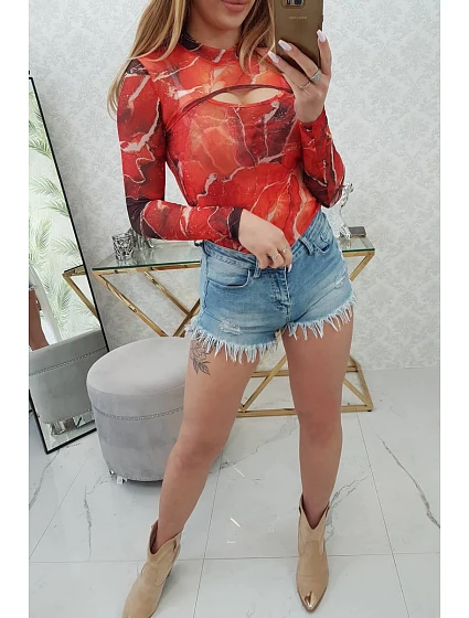 Tělová halenka model 18748767 vzor červená - K-Fashion