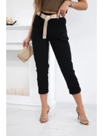 Kalhoty Puntor s páskem černý