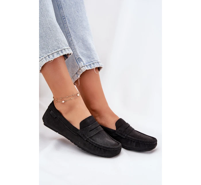 Dámské semišové mokasíny Big Star model 21693785 Černé - Big Star Shoes Dámské semišové mokasíny Big Star model 21693785 Černé - Big Star Shoes