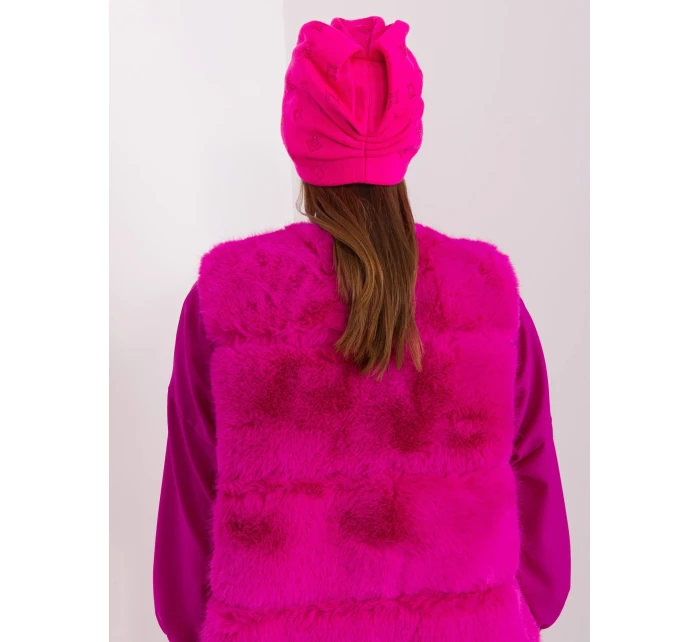 Czapka AT CZ model 18997560 ciemny różowy - FPrice