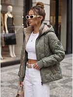 Kurtka damska przejściowa z odpinanym kapturem zielona model 22358073 - FashionStreet Kurtka damska przejściowa z odpinanym kapturem zielona model 22358073 - FashionStreet