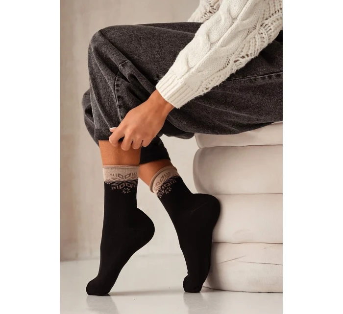 Milena Unique Snowflake ponožky 0071-007 Poloviční froté 35-41 Milena Unique Snowflake ponožky 0071-007 Poloviční froté 35-41