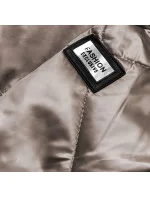 Béžová dámská bunda pro přechodné období s kapucí (b8091-12) Béžová dámská bunda pro přechodné období s kapucí (b8091-12)