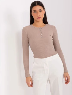 Tmavě béžová bavlněná halenka BASIC FEEL GOOD (RV-BZ-9211.26X)