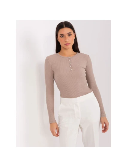 Tmavě béžová bavlněná halenka model 21462274 - BASIC FEEL GOOD Tmavě béžová bavlněná halenka model 21462274 - BASIC FEEL GOOD