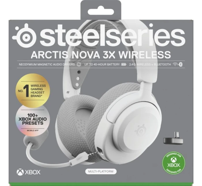 Bezdrátová sluchátka Steelseries Arctis Nova 3X pro Xbox, bílá Bezdrátová sluchátka Steelseries Arctis Nova 3X pro Xbox, bílá