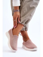 Dámské textilní nazouvací tenisky Růžové model 21618178 - EVENTO Dámské textilní nazouvací tenisky Růžové model 21618178 - EVENTO