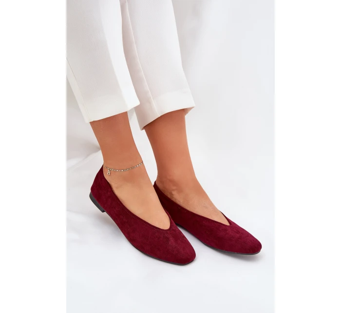 Klasické Baletky Z Eko Semiše Bordové model 21687286 - Boto