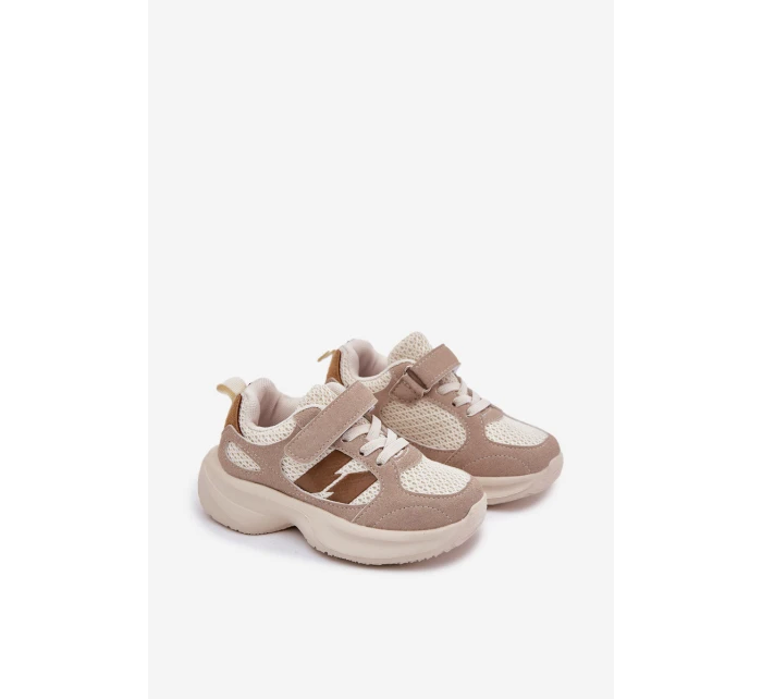 Dětské Sportovní Boty Tenisky Na Suchý Zip Béžové model 21700767 - Boto Dětské Sportovní Boty Tenisky Na Suchý Zip Béžové model 21700767 - Boto
