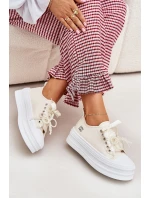 Dámské Tenisky Na Platformě S Dekorativním Šněrováním Béžové model 21701280 - Boto Dámské Tenisky Na Platformě S Dekorativním Šněrováním Béžové model 21701280 - Boto