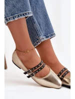 Dámské baleríny s zlatými pásky model 21744625 - Boto