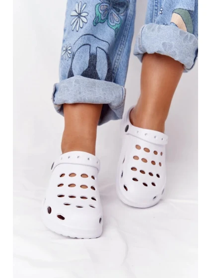 Dámské Nazouváky Bílé Pěnové Crocsy EVA Dámské Nazouváky Bílé Pěnové Crocsy EVA