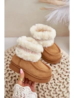Sněhule Kotníkové Dětské Boty S Kožešinou A Vzorem Camel Melefia