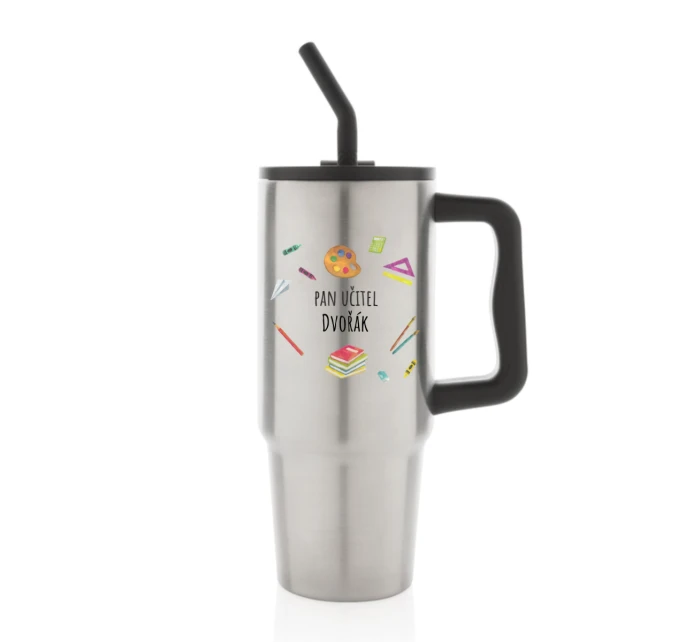 Personalizovaná termoska s barevným víčkem pro paní učitelku/pana učitele (pomůcky)