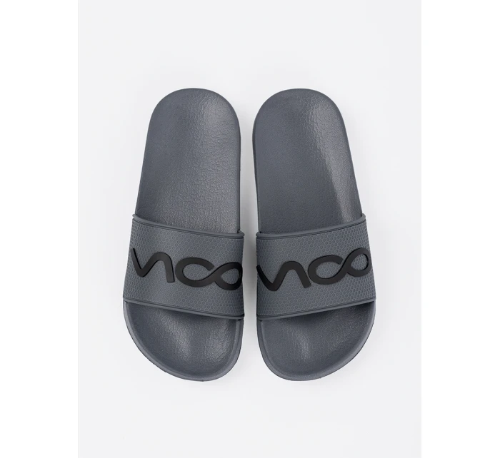 Klasické šedo-stříbrné dámské nazouváky na plochém podpatku Klasické šedo-stříbrné dámské nazouváky na plochém podpatku