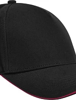 Beechfield B 825C 5 panelová kšiltovka sandwich EarthAware® 53.825C black/classic red