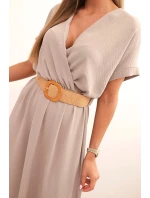 Dlouhá šaty s ozdobným páskem fango