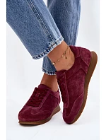 Tenisky z pravé semišové kůže Big Star TT274227 Bordó