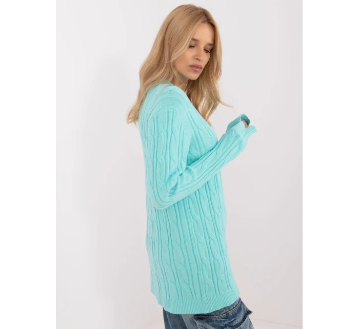 Sweter AT SW model 20463759 mietowy - FPrice Sweter AT SW model 20463759 mietowy - FPrice