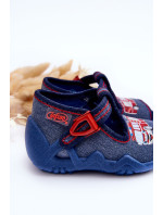 Dětské sandály, pantofle Befado, Hasičské auto Modré