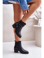 Dámské Kotníkové Boty Na Podpatku Zateplené Černé Lobina Dámské Kotníkové Boty Na Podpatku Zateplené Černé Lobina