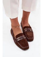 Dámské mokasíny s ozdobným detailem Evelora – čokoládové Dámské mokasíny s ozdobným detailem Evelora – čokoládové