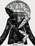 Černá dámská lesklá bunda (W586)